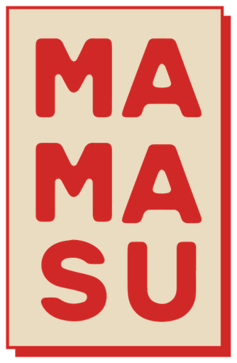 Mama Su logo: MA / MA / SU in red letters inside a red frame